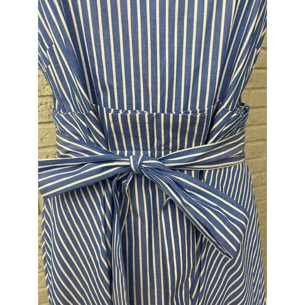 Tahari Arthur S Levine Women Sleeveless Striped Asymmetrical Dress Size 12 - Picture 3 of 9